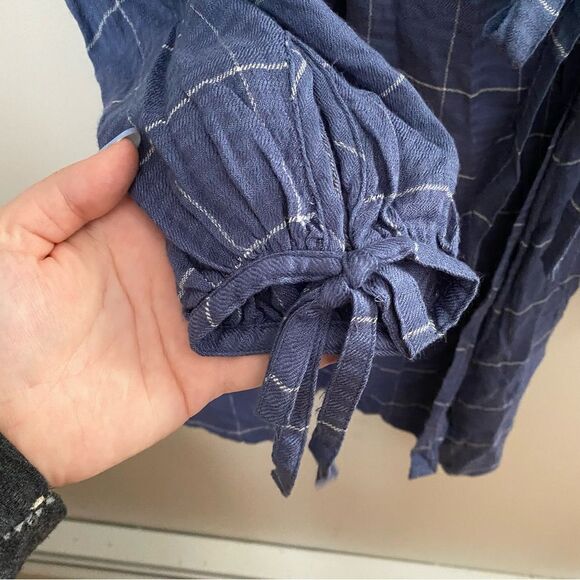 Melrose & Market Dress Long Sleeve Plaid Blue Mini Casual - Picture 7 of 12